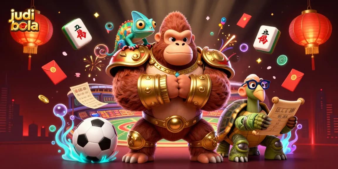 Engage with judi bola sports betting excitement in a vibrant 3D digital illustration.