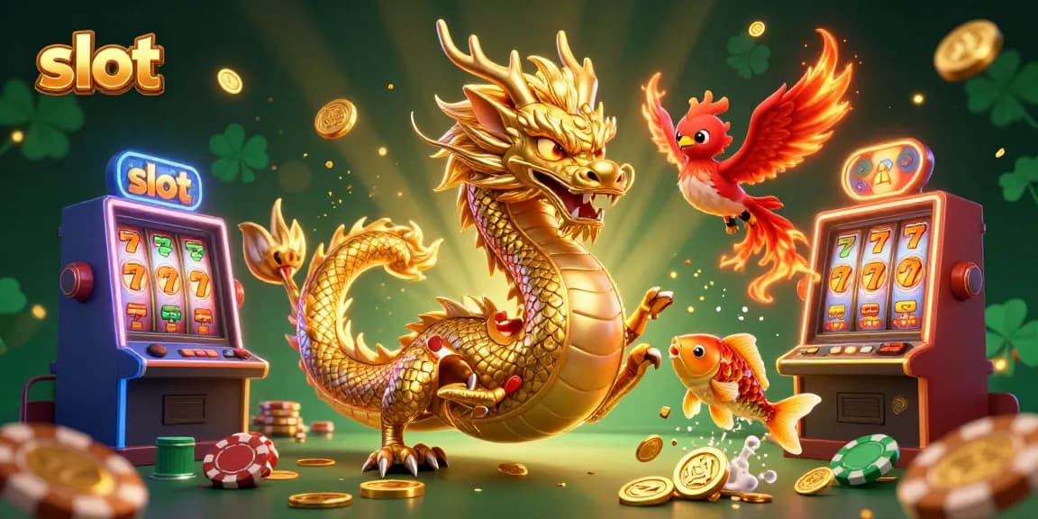 Spin the latest slot machines with vibrant characters and golden brilliance in this 3D casino illustration.