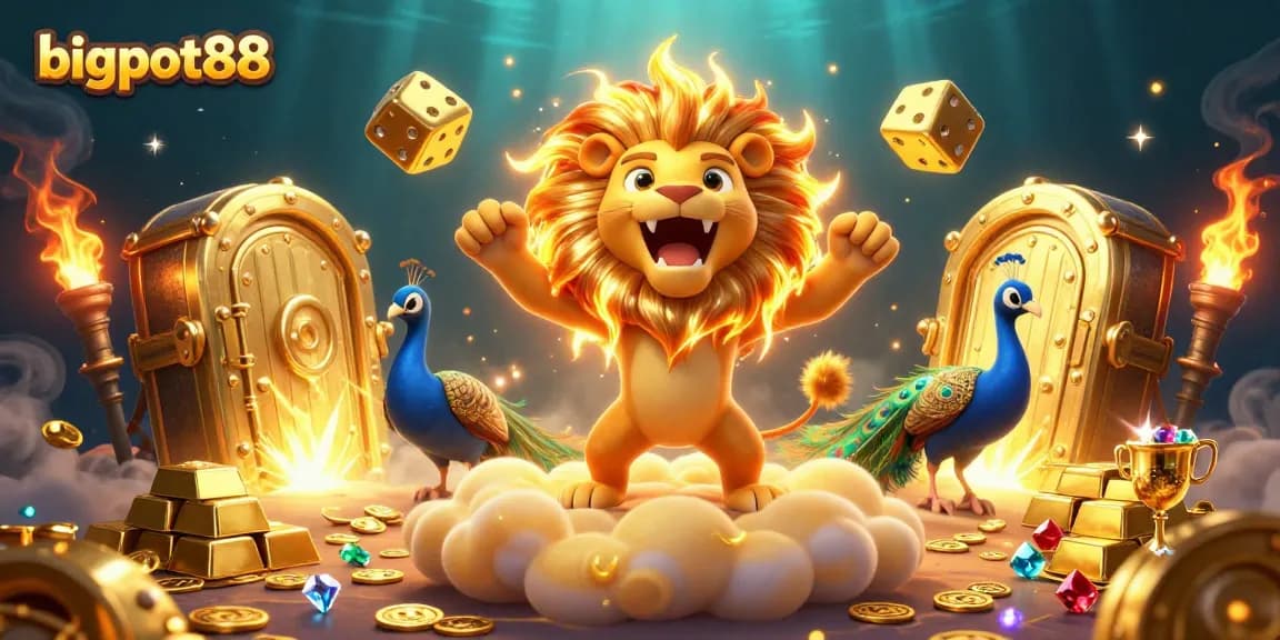 Play bigpot88 and explore vibrant casino treasures in this enchanting illustration.