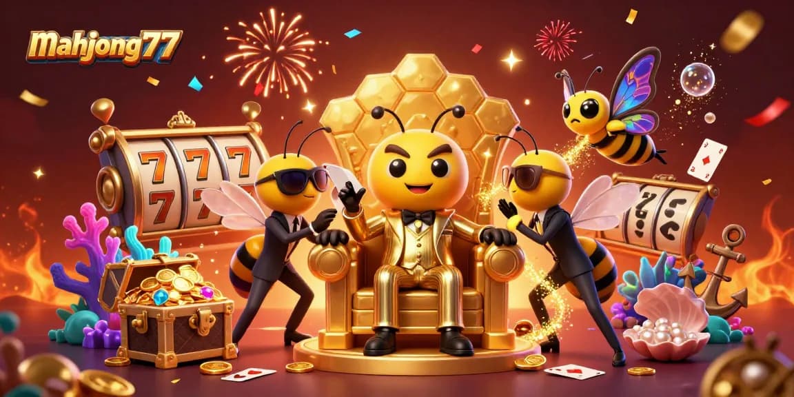Experience the excitement of mahjong777 in a vibrant casino illustration, showcasing thrilling slot reels and dynamic gameplay.