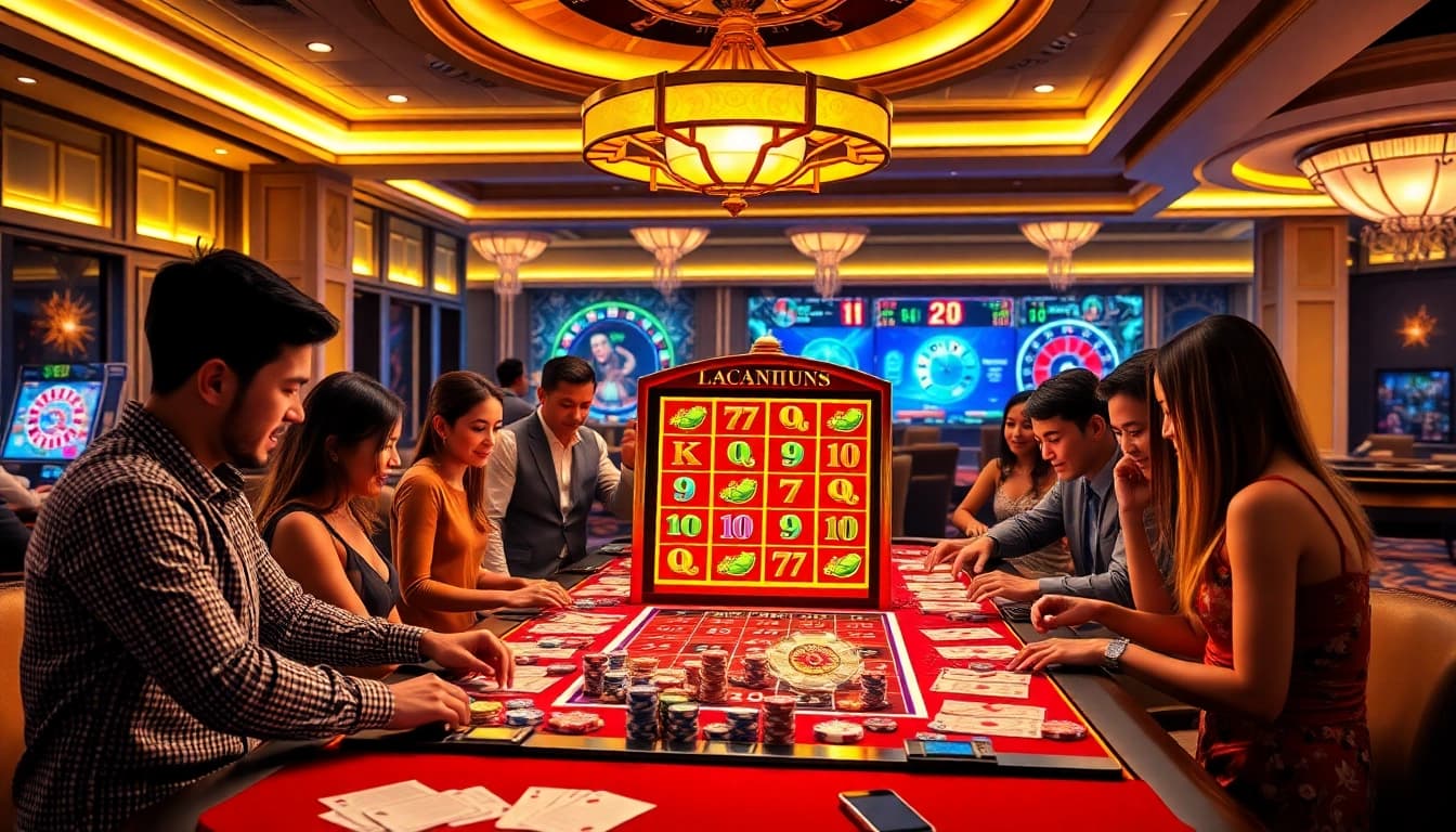 Experience the excitement of slot pragmatic play at a luxurious casino with vibrant machines and eager players.