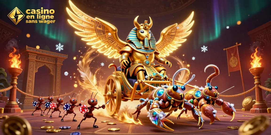 Découvrez une scène dynamique Casino en ligne sans wager avec des personnages de jeu et des éléments captivants.