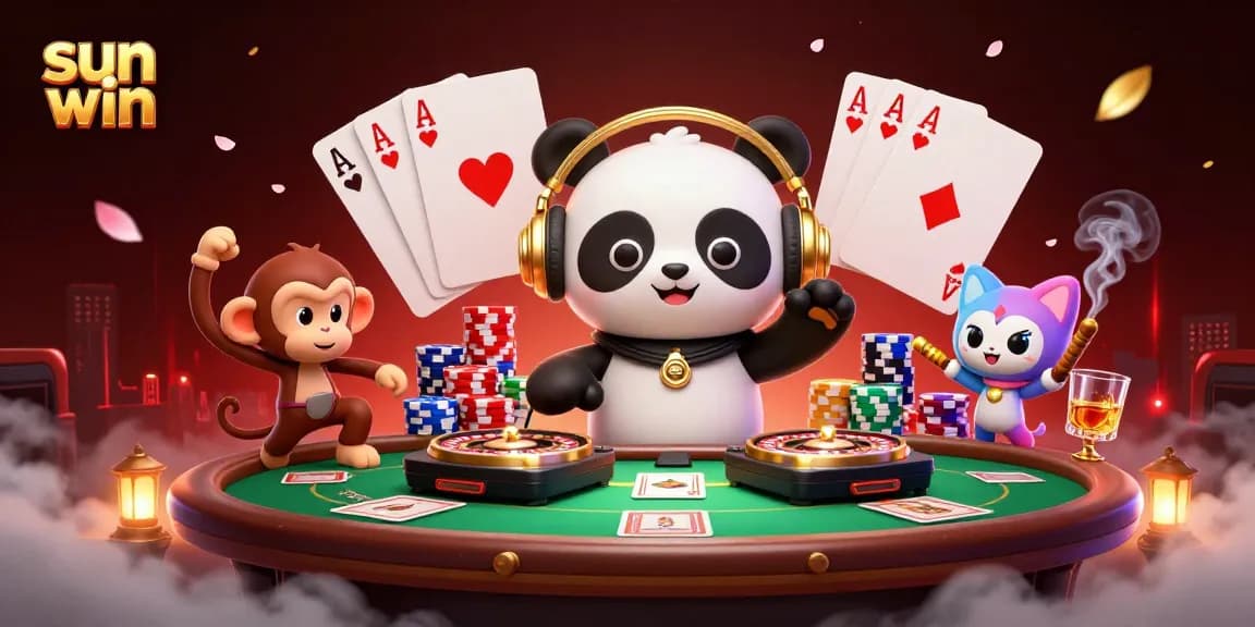 Experience excitement with sun win game elements featuring vibrant characters in a lively casino scene.