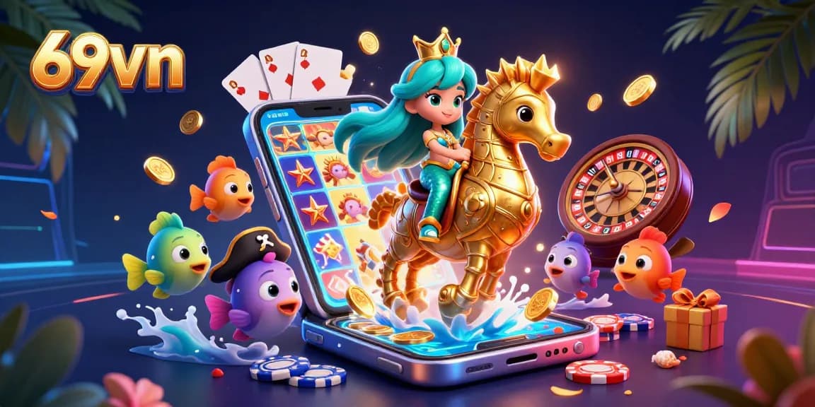 Enjoy vibrant gaming visuals at 69vn casino with exciting slot games and dynamic underwater characters.