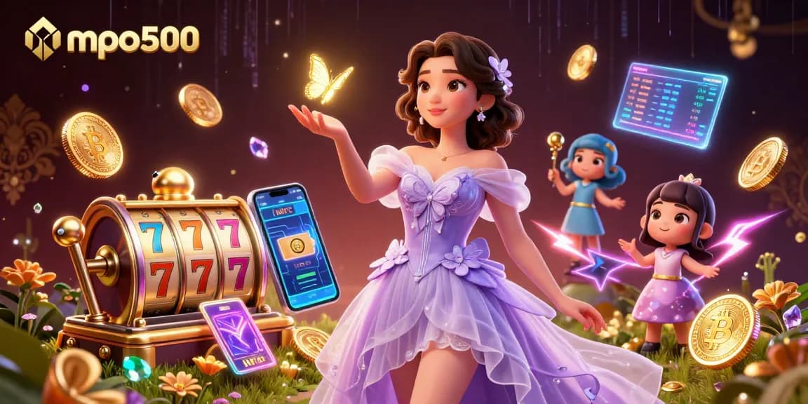 Play exciting slot games and explore mpo500 with vibrant visual elements of casino action.