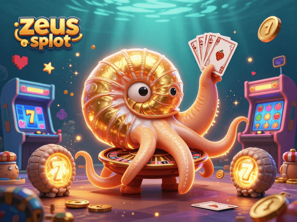 Engage with zeus slot gaming adventure, featuring ancient nautilus and exciting casino elements.