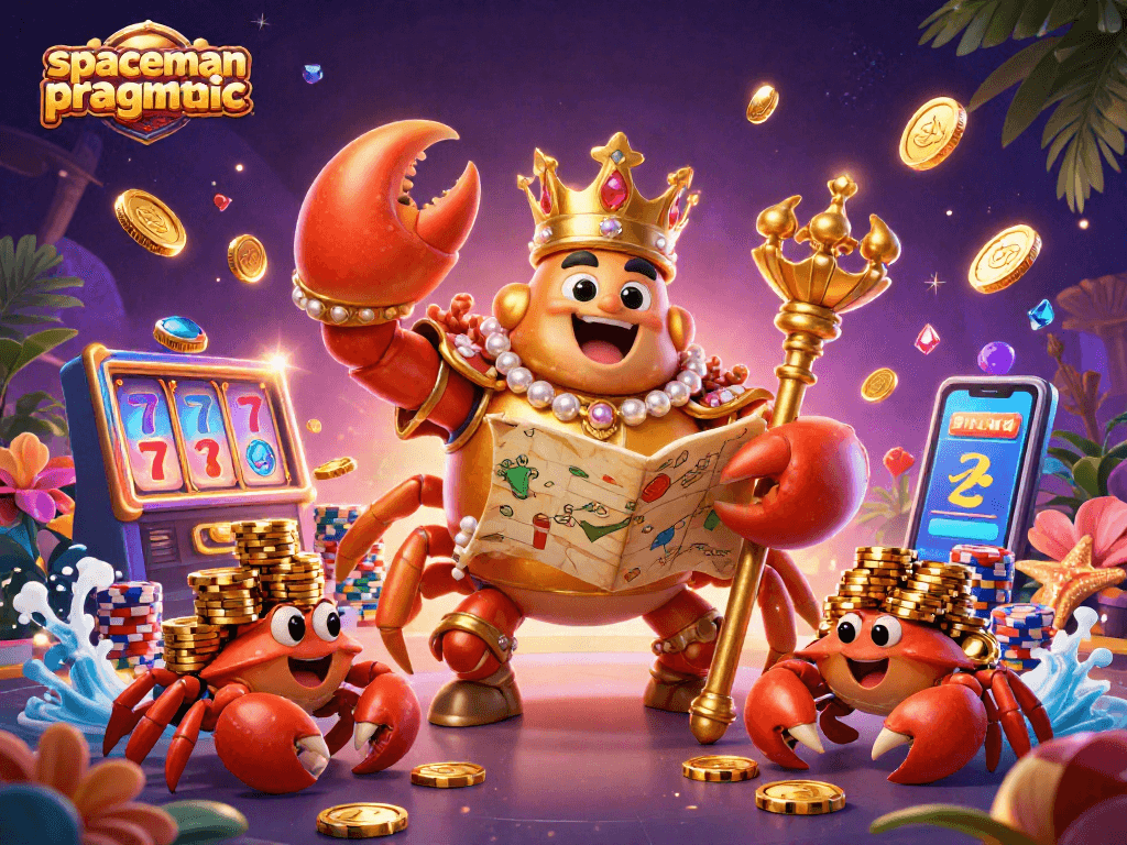 Spin the reels with the spaceman pragmatic golden crab emperor amidst dazzling casino treasures.