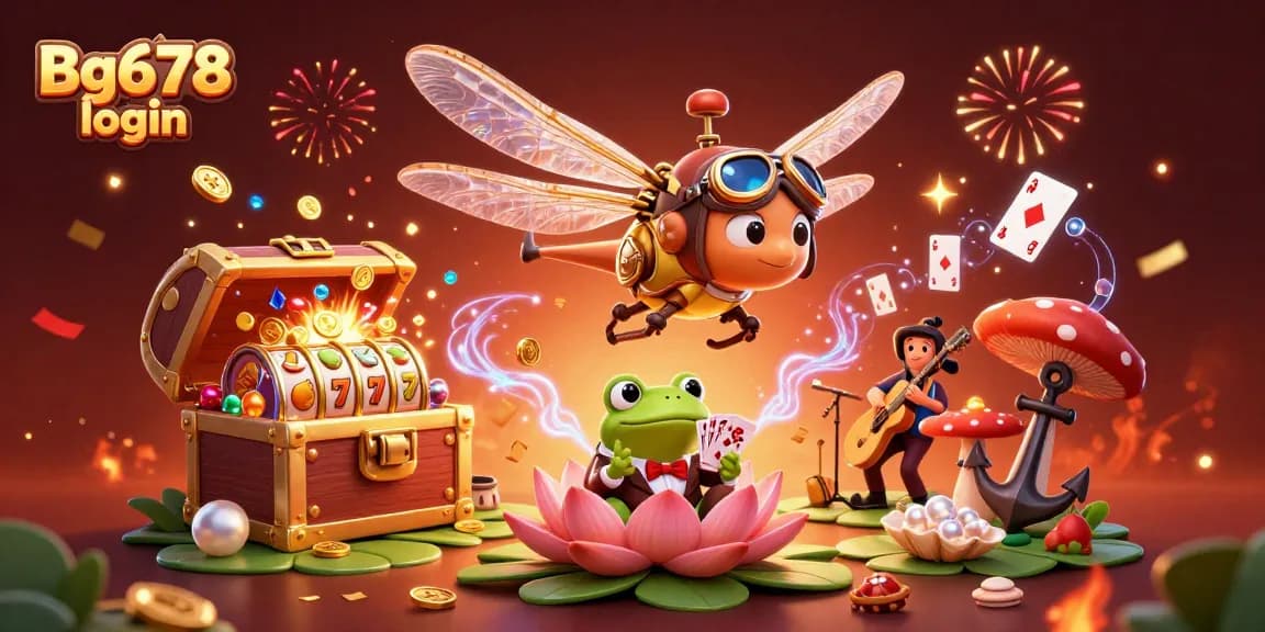 Experience the excitement of Bg678 login with a vibrant casino scene featuring colorful game elements.