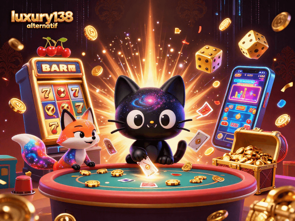 Menang besar dengan luxury138 alternatif di kasino digital interaktif, cat hitam dan rubah nebula.