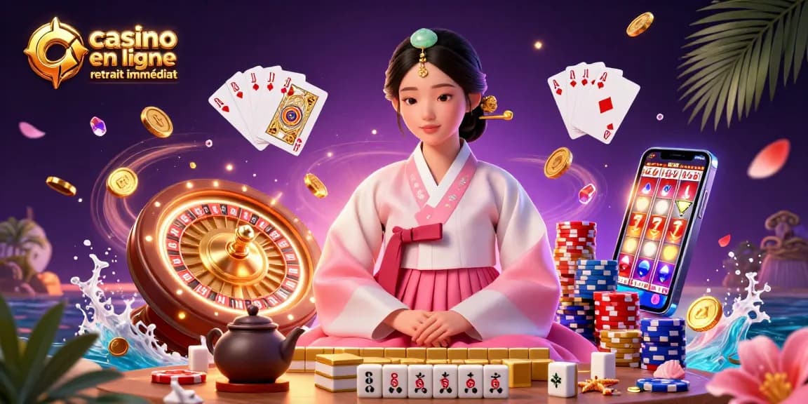 Vivez des gains palpitants au casino en ligne retrait immédiat avec une illustration dynamique de casino en 3D.