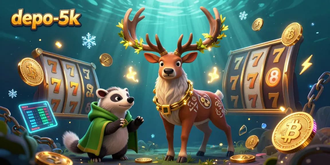 Experience the gaming excitement with depo-5k in this vibrant, detailed slot game illustration.