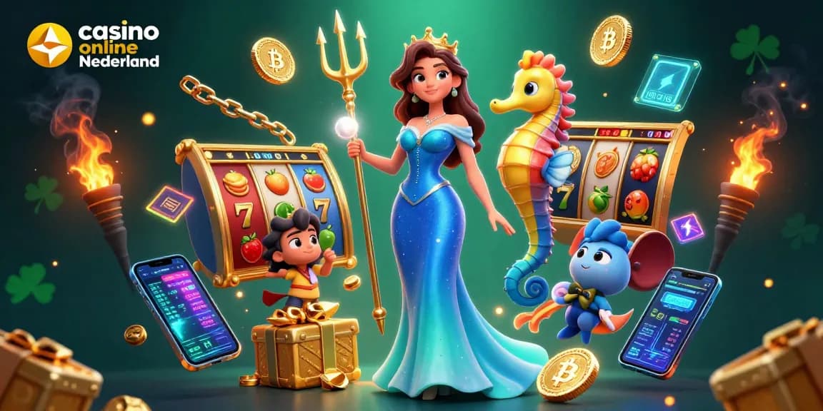 Experience the thrill at casino online nederland with our vibrant, engaging illustration of slots and treasures.