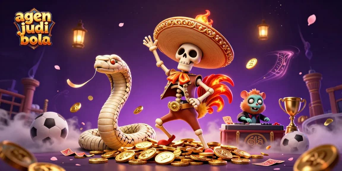 Experience thrilling sports betting action with agen judi bola amidst vibrant 3D characters.