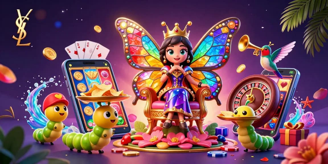 Experience the colorful world of ysl slots with butterflies and vibrant casino elements.