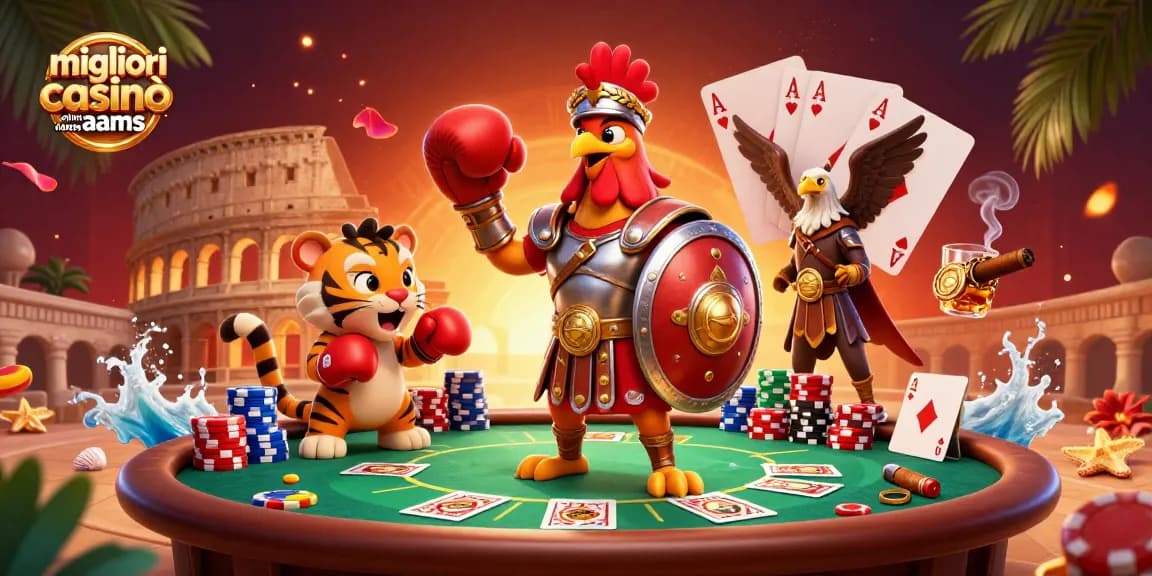 Goditi un'esperienza di gioco emozionante nei migliori casinò online non aams con una vivace scena di casinò 3D.