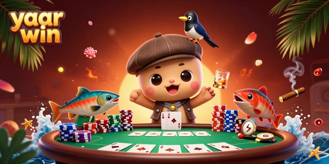 Engage in the vibrant yaar win world with cartoon Nessie and vibrant poker scene