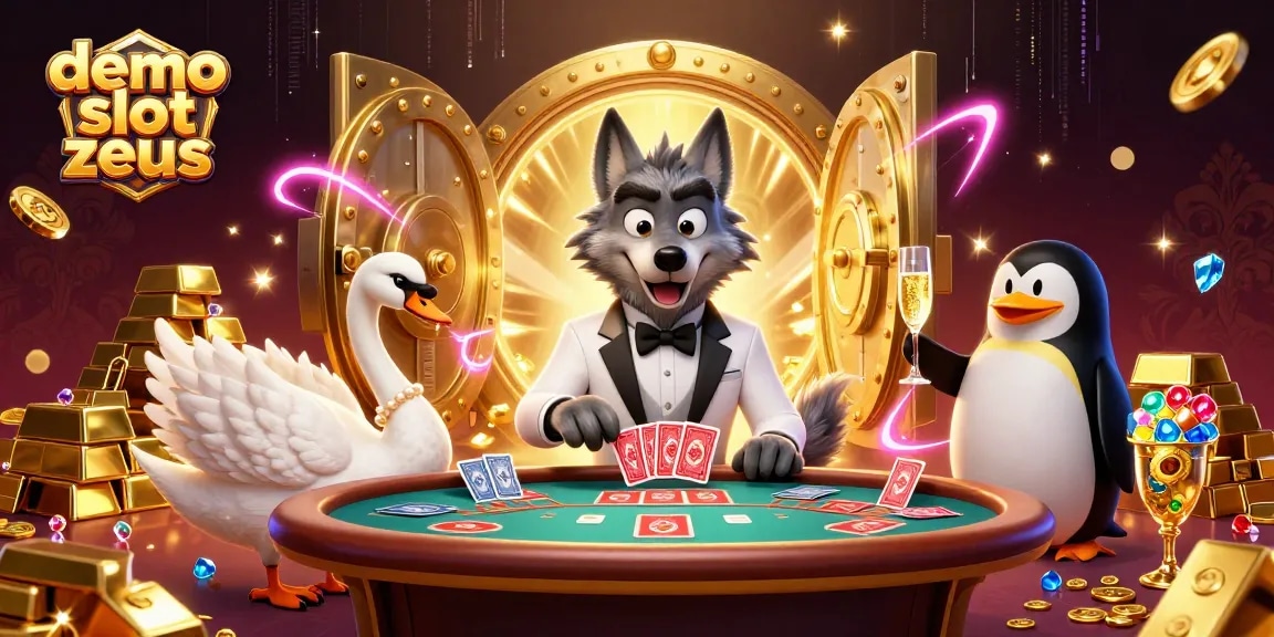Experience demo slot zeus with vibrant 3D characters and treasure elements in an engaging casino scene.