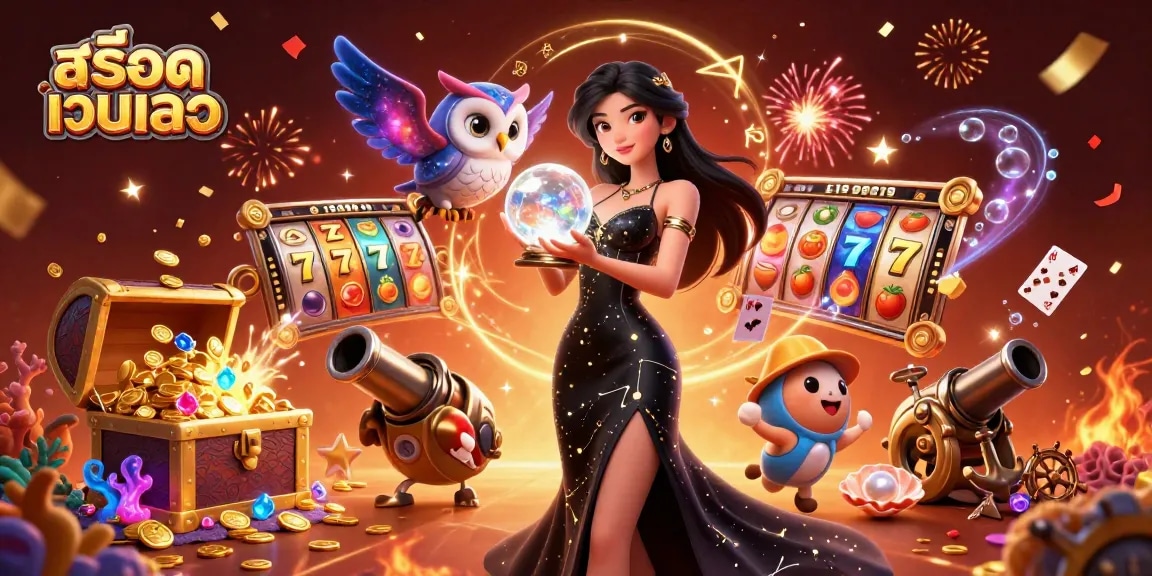 Experience the excitement of สล็อตเว็บตรง with our vibrant casino-themed digital illustration.