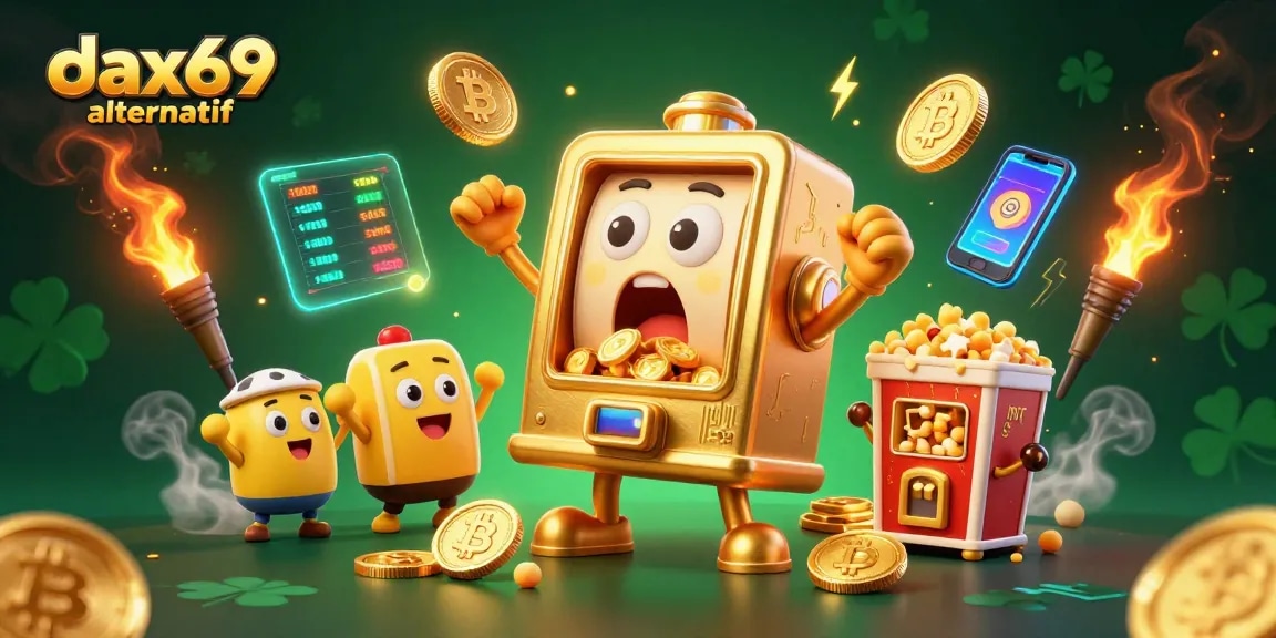 Mendapatkan jackpot di DAX69 alternatif, mesin slot emas meluncurkan koin dengan riuh sorak-sorai mesin kecil lainnya.