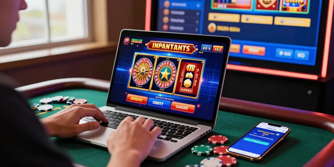 Joueur profitant du casino en ligne retrait immédiat avec des graphiques de jeu vibrants et des notifications de paiement instantanées.