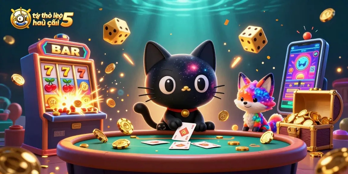 Experience the thrill of tỷ lệ kèo nhà cái 5 at this dynamic cosmic casino illustration.