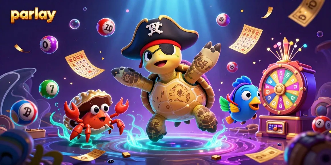 Engage with parlay betting strategies featuring colorful lottery elements and vibrant underwater characters.
