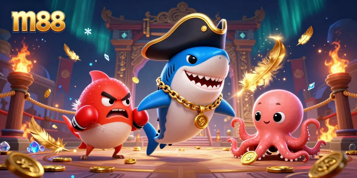 Experience thrilling gameplay at m88 with adventurous characters in a lively gambling arena.