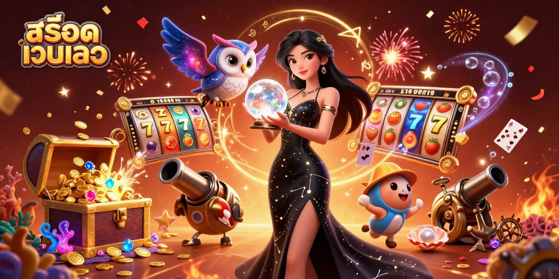 Experience the excitement of สล็อตเว็บตรง with our vibrant casino-themed digital illustration.