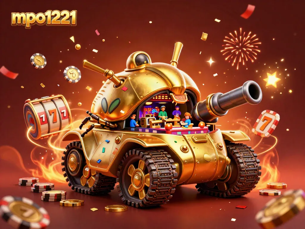 Engage with mpo1221's vibrant slot casino through animated golden beetle tank illustration.