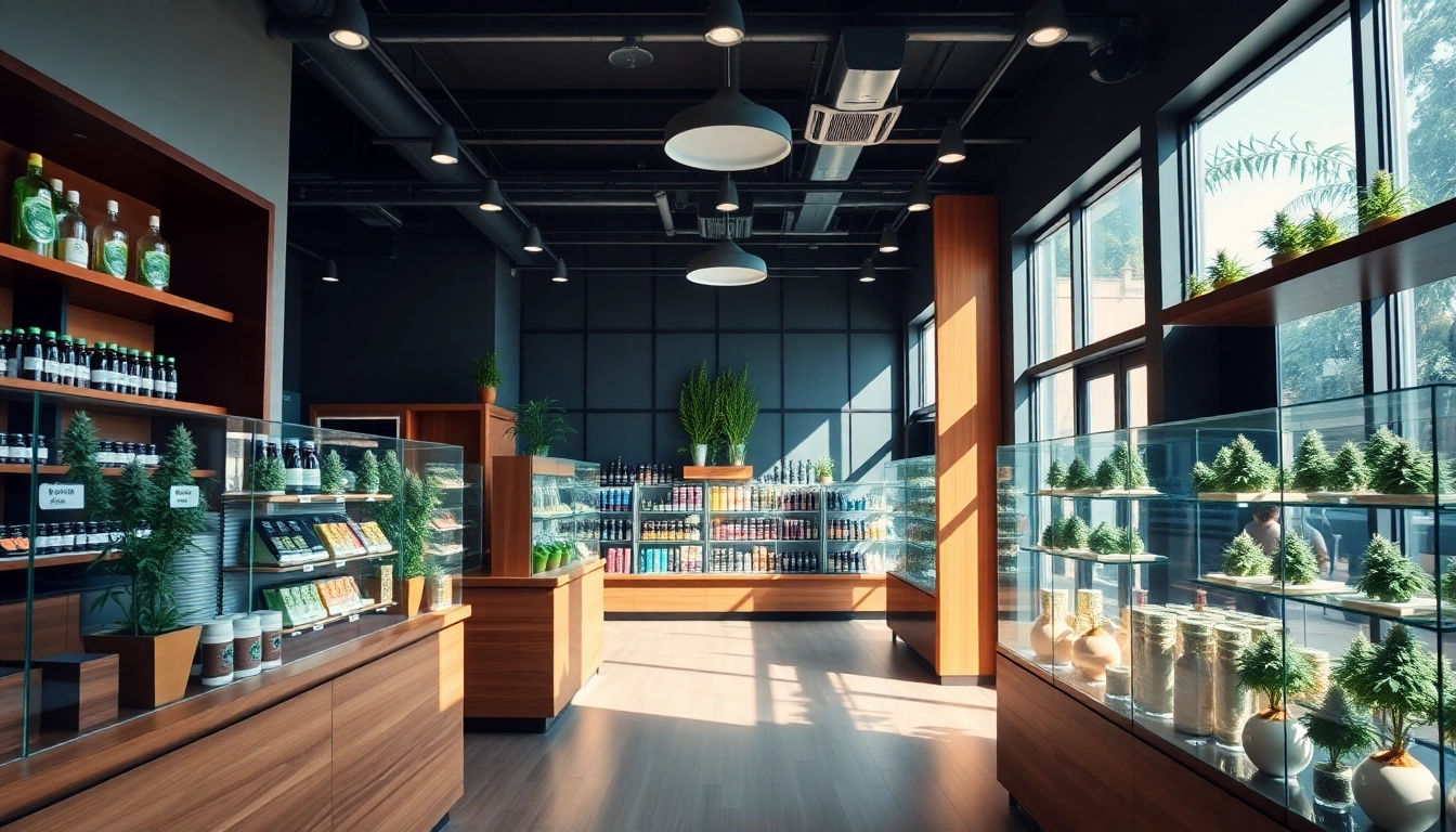 Learn the best way to buy weed with this vibrant cannabis dispensary showcasing products.