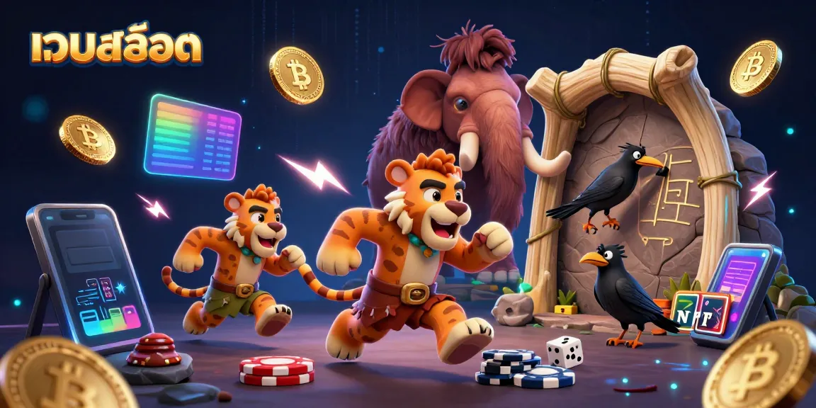 Spin the reels in this dynamic вебสล็อต scene filled with prehistoric fun and crypto elements.