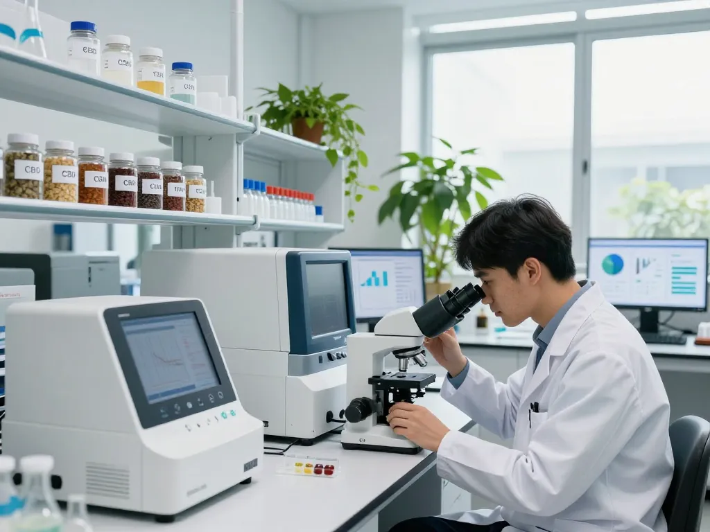 WeeDutch scientist researching high-quality cannabinoids in a modern lab.