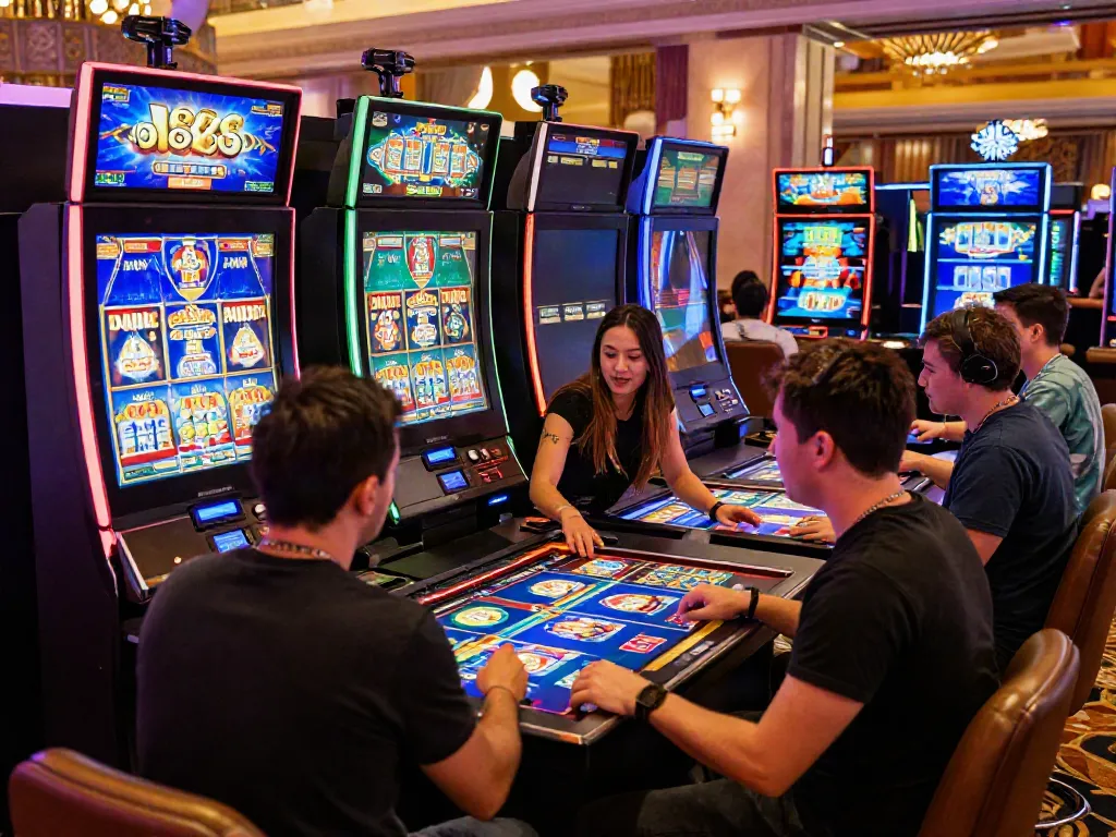 Players enjoying an exciting game of slot88 in a vibrant online casino atmosphere.