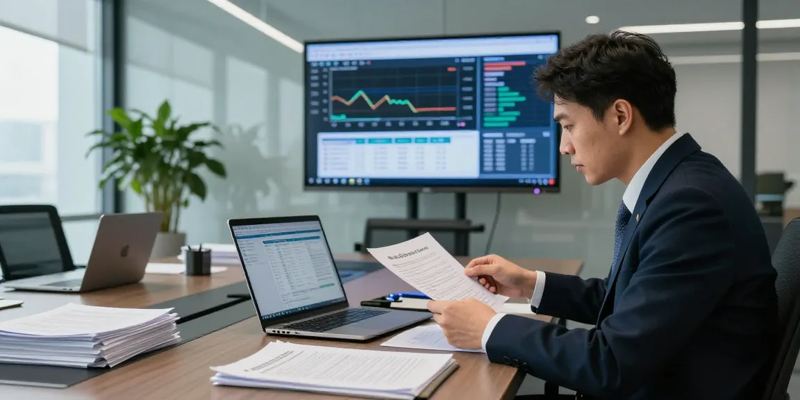 Investigative team analyzing asset tracing data at a modern office workspace.