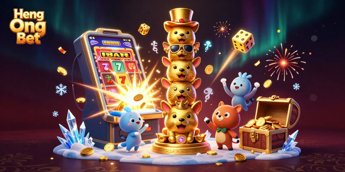 Engage with exhilarating slot action at Heng Ong Bet's vibrant gaming scene filled with dynamic casino elements.