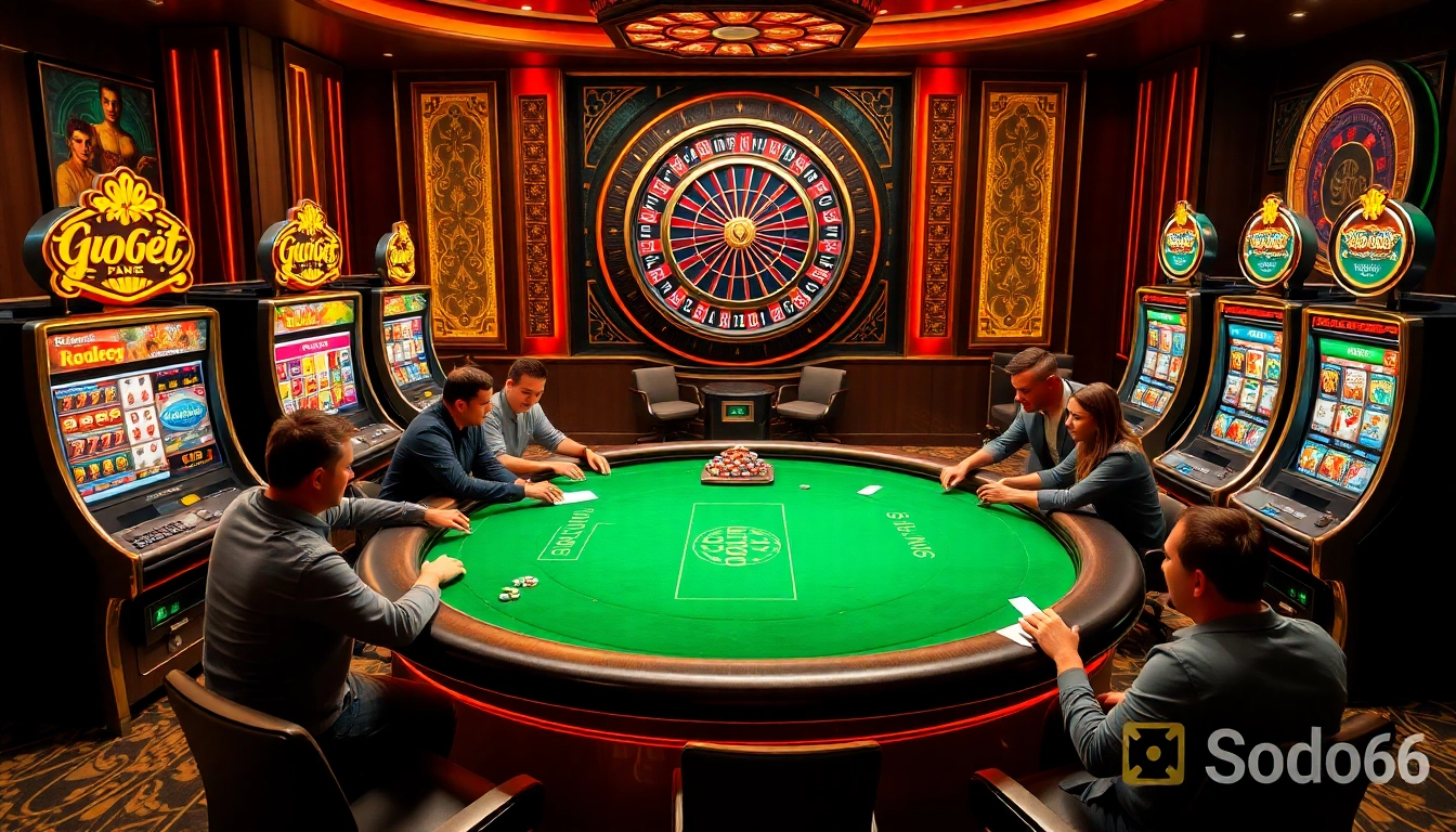 SODO66 engages players with exciting poker and slot games in a vibrant casino atmosphere.