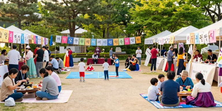 Experience the essence of 상봉동 한국관 at a vibrant local cultural event.